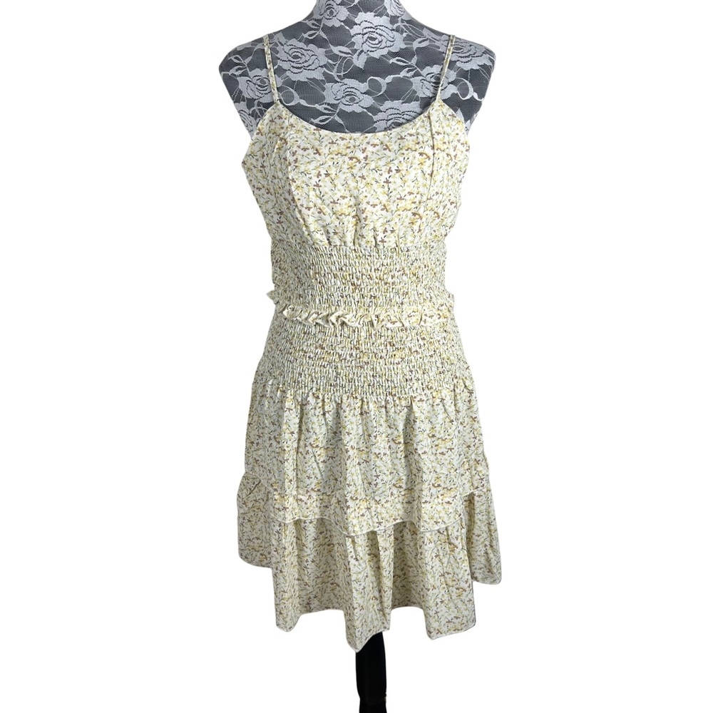 Julia Dress Size Large Yellow Floral Sleeveless Dress With Adjustable Straps NWT